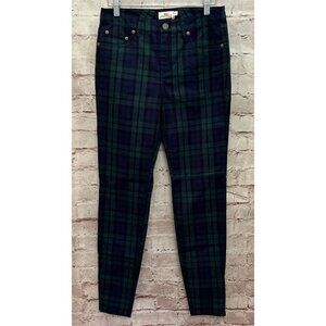 Vineyard Vines Pants Womens Skinny Ankle Zipper Twill Black Watch Plaid Size 2